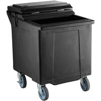 CaterGator 125 lb. Capacity Black Mobile Ice Bin with Flip Lid