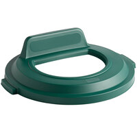 Rubbermaid 2017964 BRUTE 32 Gallon Green Round Recycling Bin Lid with Open Top and Vertical Billboard