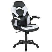 Flash Furniture CH-00095-WH-GG High-Back White LeatherSoft Swivel Office Chair / Video Game Chair with Flip-Up Arms
