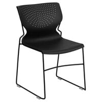Flash Furniture RUT-438-BK-GG Hercules Black Full Back Stack Chair