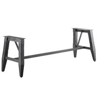 Lancaster Table & Seating Industrial Antique Slate Gray Standard Height Trestle Table Base for 30" x 96" Table Tops