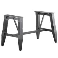 Lancaster Table & Seating Industrial Antique Slate Gray Standard Height Trestle Table Base for 30" x 60" Table Tops