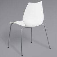 Flash Furniture RUT-288-WHITE-GG Hercules White Stack Chair with Lumbar Support