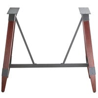 Lancaster Table & Seating Mahogany Rustic Industrial Wooden Bar Height Trestle Table Base for 30 inch x 60 inch Table Tops