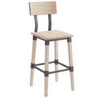 Lancaster Table & Seating Rustic Industrial Bar Height Chair with White Wash Finish