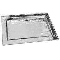 Walco VMT1812 Ironstone 18 inch x 12 inch Stainless Steel Rectangular Serving Tray