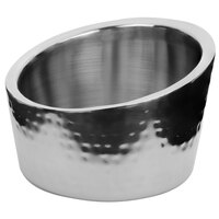 Walco VMA600 Ironstone 6 inch x 4 inch Stainless Steel Angled Bowl
