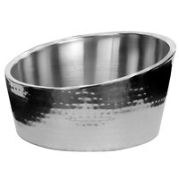 Walco VMA975 Ironstone 9 3/4 inch x 5 1/4 inch Stainless Steel Angled Bowl