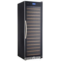 Eurodib USF168SE Single Section 165-Bottle Single Temperature Black Full Glass Door Wine Refrigerator