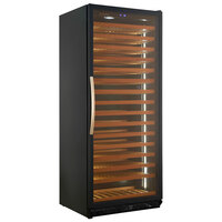 Eurodib USF328S Single Section 272-Bottle Single Temperature Black Full Glass Door Wine Refrigerator