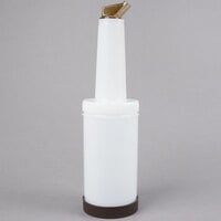 Carlisle PS601N01 Store 'N Pour 1 Qt. White Container with Brown Spout and Cap