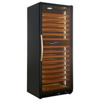 Eurodib USF328D Single Section 255-Bottle Dual Temperature Black Full Glass Door Wine Refrigerator