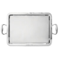 Walco O-U664H Soprano 20 inch x 14 inch Stainless Steel Rectangular Serving Tray with Handles