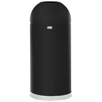 Rubbermaid FGR1536EOTPLBK Round Tops 15 Gallon Black Dome Top Trash Can with Plastic Liner
