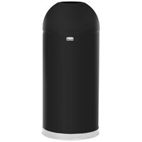 Rubbermaid FGR1536EOTGLBK Round Tops 15 Gallon Black Dome Top Trash Can with Galvanized Liner