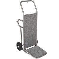 CSL 2211SS-GRY Deluxe Stainless Steel Gray Carpeted Luggage Cart / Hand Truck - 48 inch x 22 inch x 27 1/2 inch