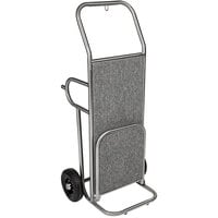 CSL 2211SS-GRY Deluxe Stainless Steel Gray Carpeted Luggage Cart / Hand Truck - 48 inch x 22 inch x 27 1/2 inch