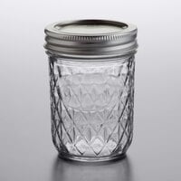 Glass Jar for Mosaic Tile Display, 8 oz, Tall, Straight-Sided, with  Gold-tone Lid