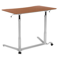 Flash Furniture NAN-IP-6-1-CH-GG 37 3/8 inch x 20 1/2 inch Cherry Adjustable Height Computer Desk