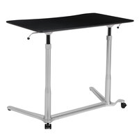 Flash Furniture NAN-IP-6-1-BK-GG 37 3/8 inch x 20 1/2 inch Black Adjustable Height Computer Desk