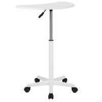 Flash Furniture NAN-JN-2792-WH-GG 22 1/2 inch x 22 1/2 inch White Adjustable Height Mobile Computer Desk