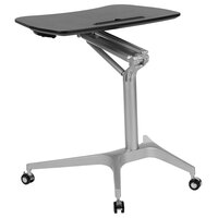 Flash Furniture NAN-IP-10-BK-GG 28 1/4 inch x 18 1/2 inch Black Adjustable Height Mobile Desk