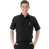 Henry Segal Men's Customizable Black Short Sleeve Dress Shirt - 2XL