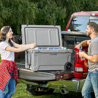 CaterGator CG65SPGW Gray 65 Qt. Mobile Rotomolded Extreme Outdoor Cooler / Ice Chest