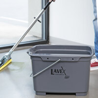 Lavex Janitorial 19.5 Qt. Gray Divided Plastic Bucket / Caddy