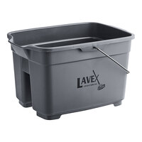 Lavex 19.5 Qt. Gray Divided Plastic Bucket / Caddy