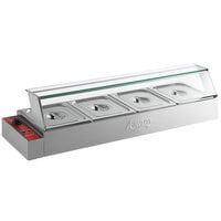 Avantco BMFW4 46" Electric Bain Marie Buffet Countertop Food Warmer with 4 Half Size Wells - 1750W, 120V