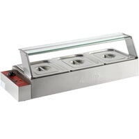 Avantco BMFW3 36" Electric Bain Marie Buffet Countertop Food Warmer with 3 Half Size Wells - 1500W, 120V