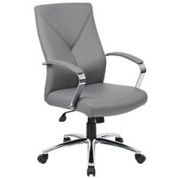Boss B10101-GY Gray LeatherPlus Executive Chair