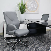 Boss B10101-GY Grey LeatherPlus Executive Chair