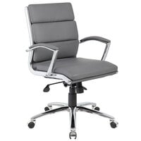 Boss B9476-GY Grey CaressoftPlus Executive Mid-Back Chair