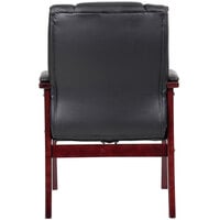 Boss B8999-M Black Mid Back Guest Chair with Mahogany Finish