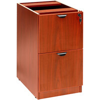 Boss N176-C Cherry Laminate Deluxe Locking Pedestal Letter File Cabinet with 2 File Drawers - 16 inch x 22 inch x 28 1/2 inch