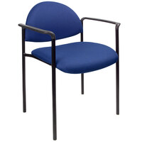 Boss B9501-BE Diamond Blue Stacking Chair with Arms