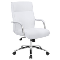 Boss B696C-WT Modern Executive White CaressoftPlus Conference Chair