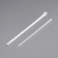 Choice 7 3/4" Jumbo Clear Wrapped Straw - 500/Box