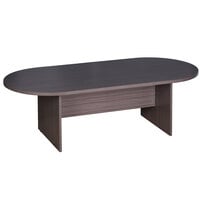 Boss N135-DW Driftwood Laminate 71 inch x 35 inch Oval Conference Table