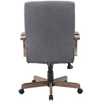 Boss B696DW-SG Modern Executive Slate Gray Linen Conference Chair with Driftwood Finish