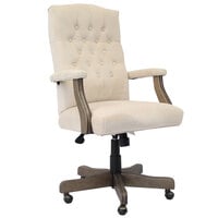 Boss B905DW-CMP Champagne Velvet Executive Chair with Driftwood Frame