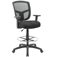 Boss B16021 Black Contract Mesh Drafting Stool with Footring