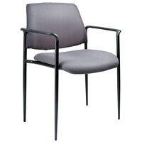 Boss B9503-GY Diamond Gray Square Back Stacking Chair with Arms