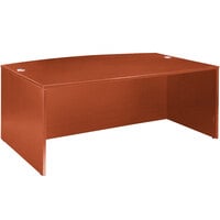 Boss N189-C Cherry Laminate Bow Front Desk Shell - 71 inch x 41 inch x 29 inch