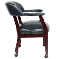 Boss B9545-BE Blue Vinyl Captain's Chair with Casters