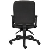 Boss B3037-BK Black Fabric Multi-Function Task Chair with Loop Arms