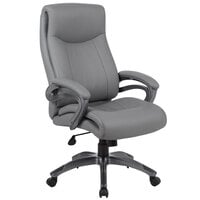 Boss B8661-GY Gray LeatherPlus Double Layer Executive Chair