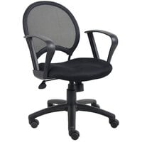 Boss B6217 Black Mesh Chair with Loop Arms
